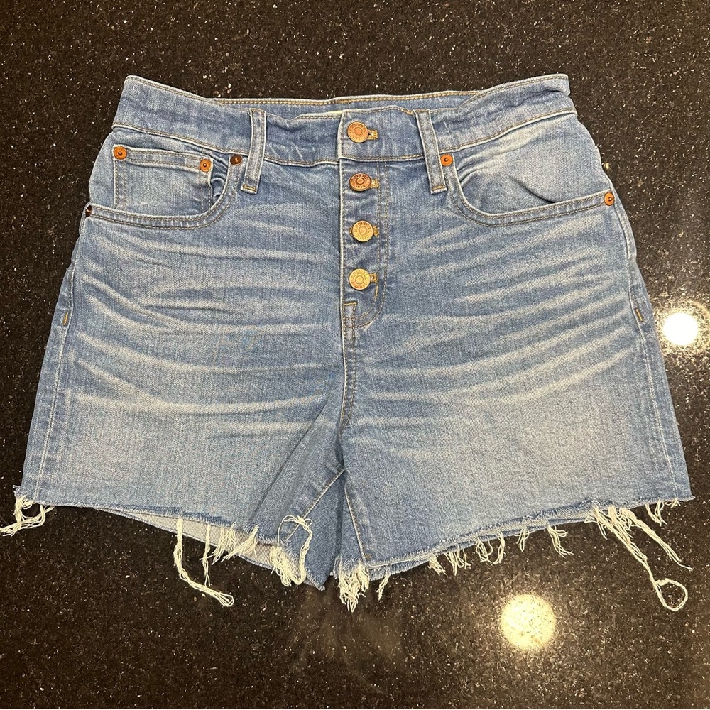 Madewell high rise jean shorts